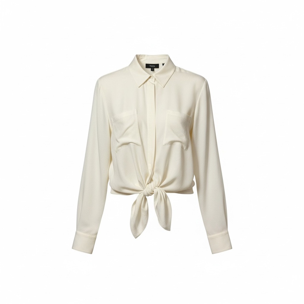 Theory Tie Front Shirt – Ivory | Size M